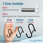 10-Pack Metal S Hooks for Hanging – Heavy-Duty S-Shaped Hooks with Safety Buckle – Fits Bars up to 0.6 In – Anti-Drop Hook for Kitchen, Pot Racks & Towel Bars – Silver (Small)