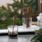 12 Pcs Christmas Glass Drink Stirrers 7 Inch Xmas Stir Sticks Reusable 3D Coffee and Cocktail Stirrers Hot Cocoa Bar Supplies for Holiday Party Favors (Gingerbread Man)