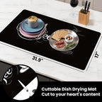 17"x 32" Coffee Bar Mat, Coffee Sign Absorbent Dish Drying Mat Cuttable Hide Stain Draining Table Pad for Kitchen Counter, Coffee Bar Accessories