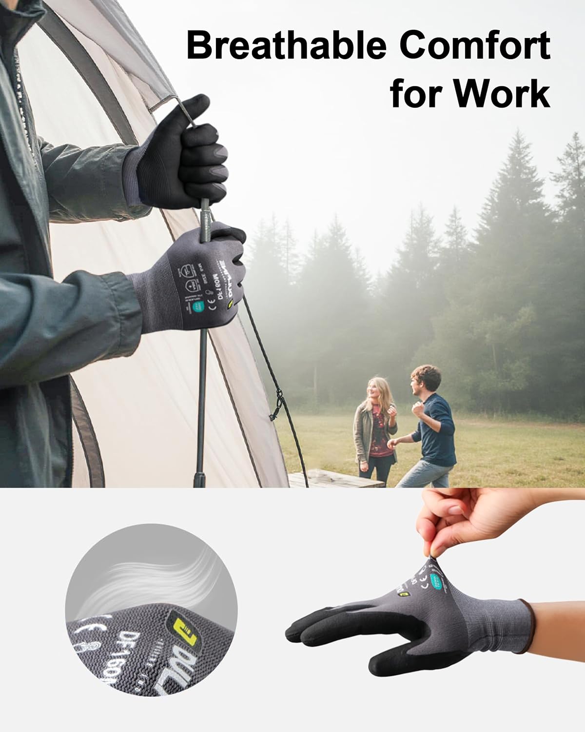 Safety Work Gloves MicroFoam Nitrile Coated-12 Pairs Pack,Red Seamless Knit Nylon Glove with Black Micro-Foam Nitrile Grip,Ideal for General Purpose,Automotive,Home Improvement,Painting(XX-Large)