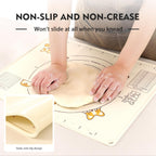 Ourokhome Silicone Baking Mat Sheet and Pastry Dough Cutter, 0.5 Inch Thick 20'' X 16" BPA free Silicone Rolling Mat, Non-Stick and Anti-Slip, Dishwasher Safe (Beige)