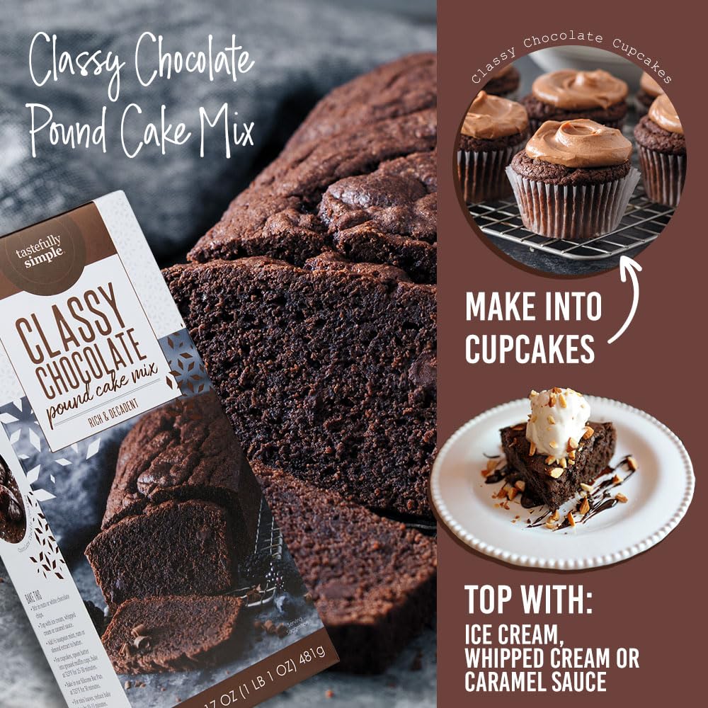 Tastefully Simple Classy Chocolate Pound Cake Mix, 17 Ounce
