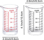 Ackers 4oz Glass Measuring Cup – Shot Glass with Ounce,Ml,Cups Markings for Kitchen & Bar(Pack of 2)
