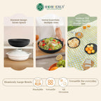 Homienly Wheat Straw Large Salad Bowl Set - Salad Bowls for Kitchen, Party, 60 OZ Large Capacity Serving Bowls Set of 2, Microwave and Dishwasher Safe Big Fruit Bowls (Black)