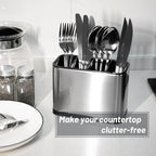 Silverware Caddy Cutlery Organizer for Countertop Silverware Holder for Fork Knife Spoon Flatware Organizer 4 Compartments Cutlery Holder