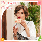 Ceramic Coffee Mug Vintage Flower Mugs 8 oz Cute Floral Coffee Mugs Irregular Latte Art Cup Lead-free Porcelain Cups for Cappuccino, Cocoa (2 Pcs Pink Cherry)