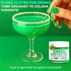 Bulk 20g Light Green Edible Glitter for Drinks | Premium Edible Glitter for Cakes, Cocktails, Light Green Cake Decorating Decorations Food Grade, Vegan, Kosher, Halal, Gluten Free - Made in USA