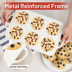 Large Muffin Pan, Metal Reinforced Frame 3.5 Inch Jumbo Silicone Muffin Pan Nonstick 6 Cups for Baking Jumbo Muffin, Frittatas, Jumbo Cupcakes 2 Pack Confetti