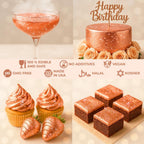 Bulk (20g) Rose Gold Edible Glitter for Drinks Edible Glitter for Cakes, Drink Glitter Brew Glitter Rose Gold Edible Glitter Cake Decorations Edible Rose Gold Glitter for Strawberries Cocktail Glitter