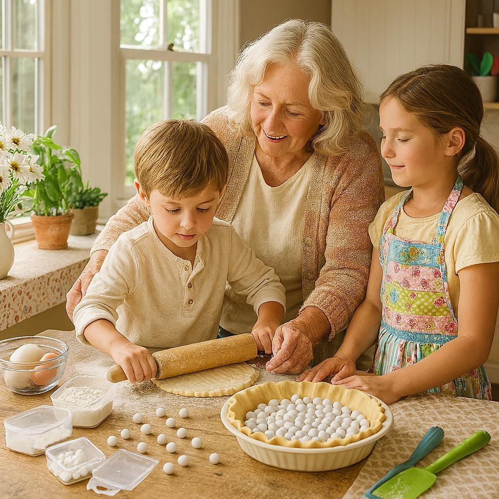 Mrs. Anderson's Baking Pie Weights | Natural Ceramic Stoneware Beads for Blind Baking | Heat-Safe, Food-Safe, Easy to Use | Prevents Shrinking, Puffing, Bubbling | Individual Weighted Balls