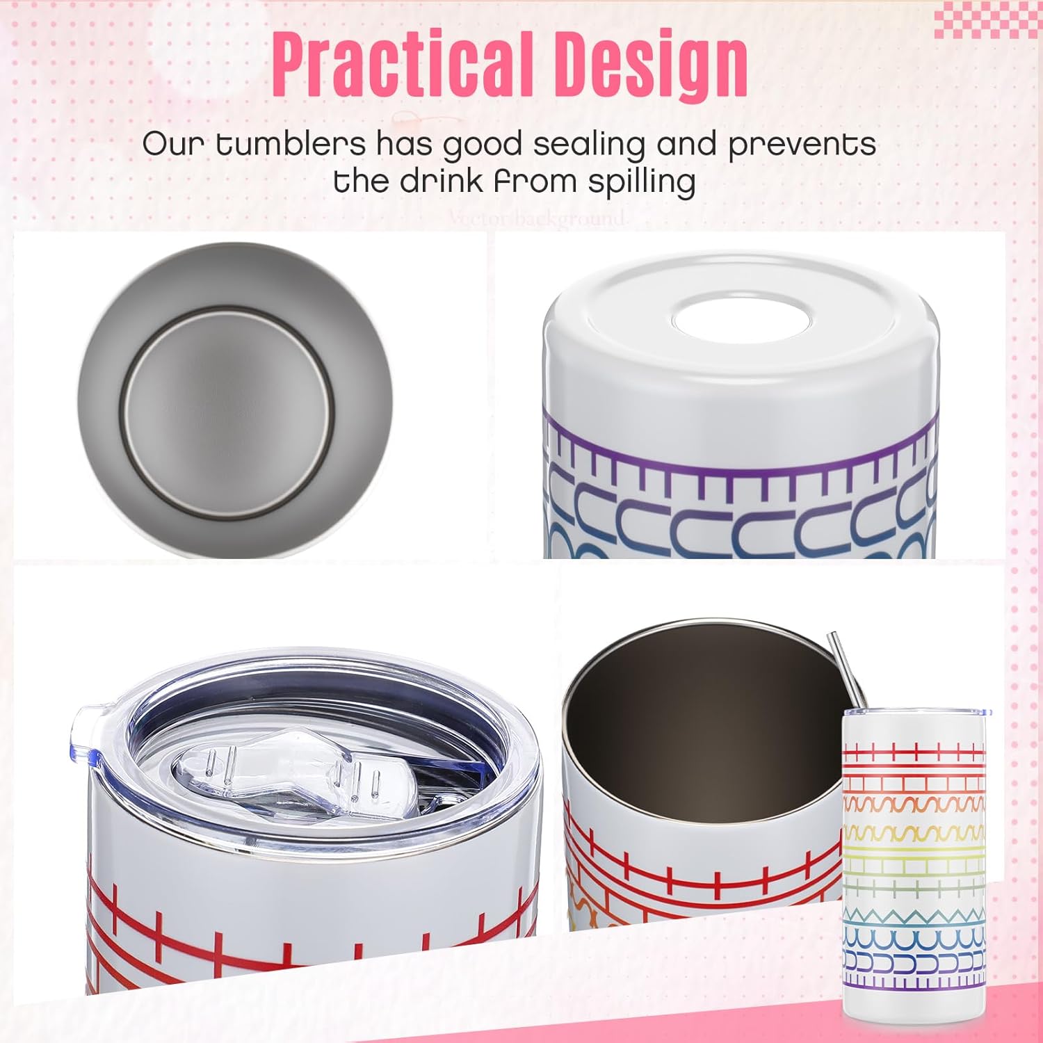 Geiserailie Hidden Message Tumbler Coffee Travel Insulated Mug Skinny Tumbler with Lid and Straw Gift Cup for Bestie Friend Coworker(16 oz)