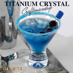 BENETI Martini Glasses Set of 4 | Made in Europe | 8oz Clear Stemless Cocktail Bar Drinking Glassware Set for Parties (4 Pack)