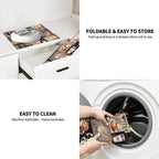 Boho Coffee Dish Drying Mat, Highly Absorbent Microfiber Kitchen Counter Pad Reusable Washable, 16*18"