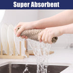 Homaxy Microfiber Waffle Weave Kitchen Towels, 16 x 28 Inch Ultra Absorbent and Solid Color Dish Towels, 4 Pack, Beige