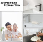 Silicone Bathroom Soap Dishes with Drain Spout-Bathroom and Kitchen Sink Organizer,Sponge Holder,Dish Soap Tray,Perfect for Dispenser,Scrubber,Bottle,Cup on Counter Translucent 4.9"×3.2"