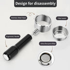 51mm Bottomless Portafilter Compatible for Delonghi ECP3420/ECP3120/EC155/BCO430/EC260, 2 Ears, with Stainless Steel Double Shot Capacity Cup Filter Basket