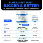 Bulk (20g) Light Blue Luster Dust Edible Glitter for Cocktails | Premium Edible Light Blue Luster Dust for Cake Decorations - Edible Glitter for Drinks Cupcakes Cookies Cakes Food Paint