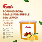 Fanale Lemon Popping Boba Pearls, Vegan, Non GMO, Gluten Free, Fat Free, Perfect for Bubble Tea, Smoothies, Ice Cream, Desserts, and Beverages.