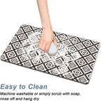 Rnivvi Coffee Mat, 12" x 19" Cute Coffee Bar Mats for Espresso Machine Station Accessories and Organizer, Hide Stain Rubber Backed Absorbent Dish Drying Pad for Kitchen Counter, Modern Abstract Art