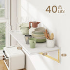 Dreamland Gold Floating Shelves for Wall, Gold Wall Shelf, Large Floating Shelf 12 * 16 inch Set of 2 for Bookshelf Living Room Bedroom Home Office Bathroom