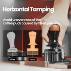 MHW-3BOMBER 54mm Espresso Tamper, Double Spring Loaded Tamper, Self Leveling without Tilting, 53mm Coffee Tamper with Wood Cover, 53.35mm Ripple Base, T7127