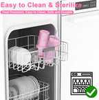 Glass Cups with Lids and Glass Straws, High Borosilicate 20OZ Pink Tumblers (2Pcs) for Coffee, Tea, Juice, Smoothies, Hot & Cold Drinks at Home/Office