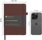 &And Per Se Dotted Journal Notebook, A5 Hardcover Bullet Dotted Journal, 160 Pages 100 gsm Thick Dotted Paper, 3 Sheets of Stickers Included - 5.7'' x 8''（Chocolate）