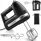 Electric Hand Mixer, Powerful 300W Hand Mixer Electric Handheld with 304 Beaters, Dough Hook,Hand Held Mixer with Turbo for Baking Cakes, Eggs, Cream Food(Black)