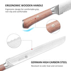 YOTSUBA 10" Bread Knife, Serrated Knife for Homemade, High Carbon Stainless Steel Serrated Bread Knives with Ergonomic Wood Handle, Professional Bread Cutting Knives for Homemade Bread with Gift Box