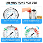 MEANLIN MEASURE 0~30Psi Liquid Filled Pressure Gauge 1/4" NPT 2.5" FACE DIAL Stainless Steel Glycerin Filled WOG Water Oil Air Back Mount (with 2PCS Snaps)
