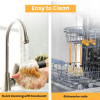 GEEKHOM Grill Basting Mop, Grilling Basting Mops Brushes with Long Wood Handle and Replacement Heads BBQ Sauce Brush for Barbecue Baking Smoking Roasting Steak Cooking, 18+14inch