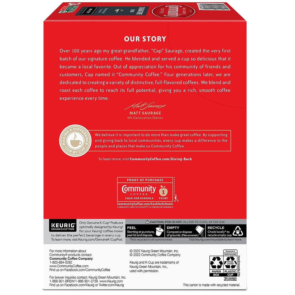 Community Coffee Signature Blend 24 Count Coffee Pods, Dark Roast, Compatible with Keurig 2.0 K-Cup Brewers, 24 Count (Pack of 1)