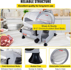 VEVOR Commercial Meat Slicer, 320W Electric Deli Food Slicer, 12 inch Carbon Steel Blade Electric Food Slicer, 350-400RPM Meat Slicer, 0-0.6 inch Adjustable Thickness for Cheese, Veggies, Ham