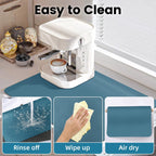 PoYang 24"x16" Coffee Mat Large, Coffee Bar Accessories for Countertop, Absorbent Dish Drying Mat, Anti-Slip and Hide Stain Pad for Espresso Machine, Espresso Maker and Kitchen Counter, Blue