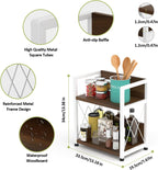 Aduanbang Coffee Bar Accessories Organizer, 2 Tier Wooden Kitchen Counter Shelf, Coffee Organizer Station for Countertop, Condiment Rack for Mugs, Cups, Cream, Syrup