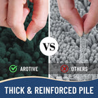 Arotive Luxury Chenille Bathroom Rug Mat, Extra Soft Thick Absorbent Shaggy Bath Rugs, Non-Slip Machine Wash Dry, Plush Bath Mats for Bathroom, Shower and Tub, 60x20, Dark Green