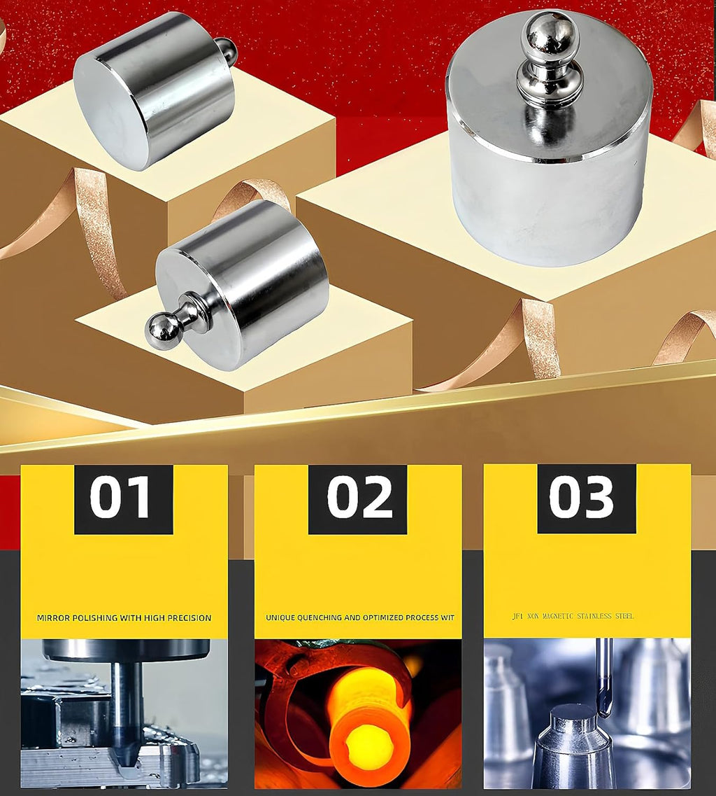 MAGIKON Precision Steel Scale Calibration Weight Kit, M2 Class, 205 Gram