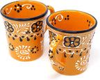 Encantada Handmade Hand-Painted Authentic Mexican Pottery Mugs (2-Pack, Mango)