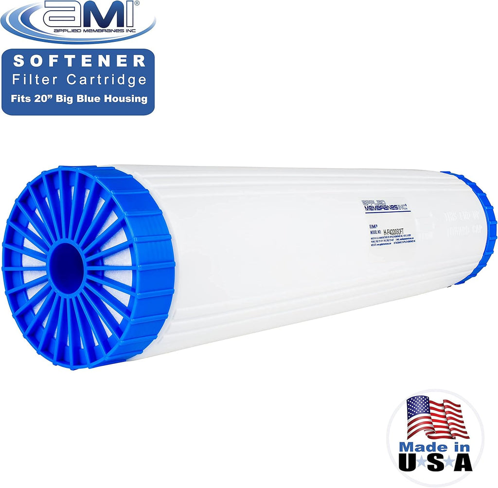 Water Softening Filter Cartridge | 20" Universal Size | Ion Exchange Filter Softens Water | Great for Washing Machines and Appliances (20"| 1 Pack)
