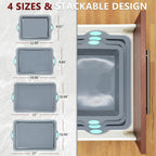 To encounter Silicone Baking Pans Set, 4 Pieces Nonstick Bakeware Set with Baking Pans, Baking Sheets, Cookie Sheets, Cake Pan with Metal Reinforced Frame More Strength, Light Grey