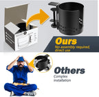 Desk Cup Holder Metal Under Desk 360° Rotating PC Gaming Accessories Anti-Spill Table Cup Holder Clamp on Chair for Coffee Mugs Stanley YETI Bottles, Pencil Holder