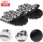 1 Pair Short Oven Mitts, Heat Resistant Silicone Kitchen Mini Oven Mitts for 500 Degrees, Non-Slip Grip Surfaces and Hanging Loop Gloves, Baking Grilling Barbecue Microwave Machine Washable
