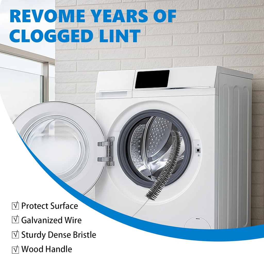 Dryer Lint Brush Vent Cleaner Lint Trap Cleaning Tool Dryer Vent Brush Long Flexible with Wood Handle 27.95 Inches Medium Size for Dryer Vent Cleaning DIY Enthusiasts Homeowners (2, PCS)