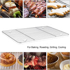 P&P CHEF Cooling Baking Rack Pack of 2, Stainless Steel Cooling Racks for Cooking Baking Roasting Grilling Drying, Dense Wires & Smooth Edge, Easy to clean, Silver, 9.7" x 7.3"