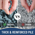 Arotive Luxury Chenille Bathroom Rug Mat, Extra Soft Thick Absorbent Shaggy Bath Rugs, Non-Slip Machine Wash Dry, Plush Bath Mats for Bathroom, Shower and Tub, 30x17, Smoky Gray