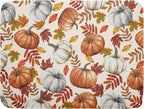 Fall Dish Drying Mat for Kitchen Counter 18x24 Inch Fall Pumpkin Kitchen Mat Thanksgiving Harvest Drying Mats Absorbent Reversible Dish Pad Autumn Maple Leaves Draining Mat for Countertop Protector