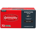 Community Coffee Signature Blend 72 Count Coffee Pods, Dark Roast, Compatible with Keurig 2.0 K-Cup Brewers, Box of 72 Pods (Pack of 1)