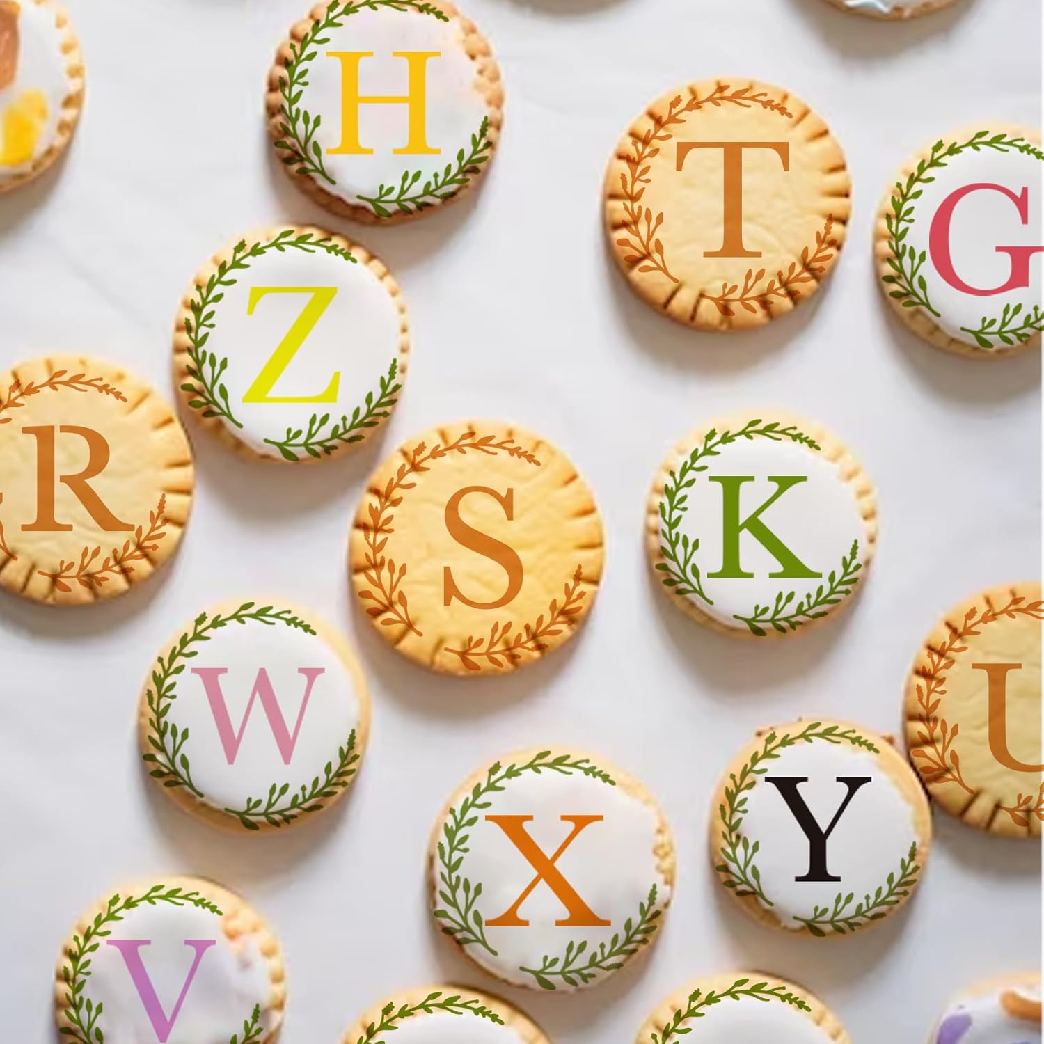 Small Letter Stencil for Cakes Cookie Decorating Stencils Reusable Alphabet Stencil on Baking Coffee Decorating Card Making (27 Letter Cookie)