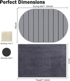 Stone Dish Drying Mat for Kitchen Counter,24"(L)×16"(W) Collapsible Fast-Drying Diatomaceous Earth Mats with Towel Sanding Tool,Versatile Stone Drying Mats for Cups Dishes Bottles