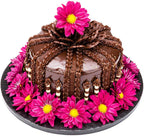 Restaurantware Pastry Tek 12 Inch Cake Board 1 Durable Cake Drum - Round Covered Edges Black Paper Cake Base Disposable For Birthdays Weddings Or Parties